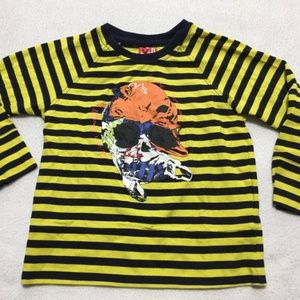 No Added Sugar Boys Stripe Pirate Skull Shirt